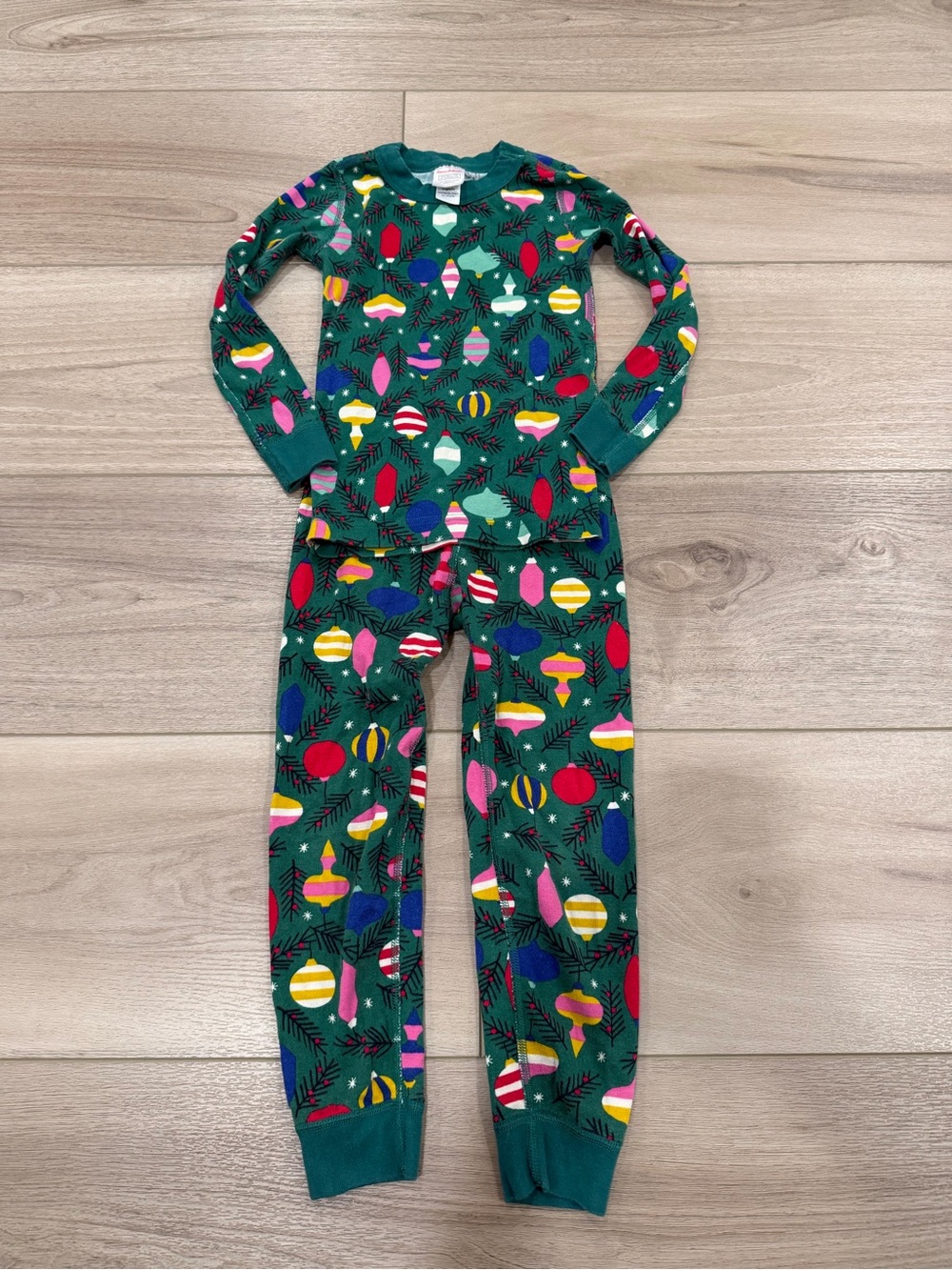 Hanna Andersson Boys Shiny Bright Ornaments Multicolored Pajama Set Size 5